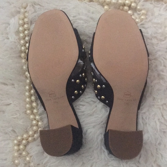 NIB • ANN TAYLOR Mariah Suede Open Toe Stud Mule - Picture 9 of 13